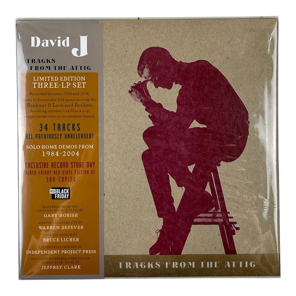 New DAVID J - Tracks From The Attic, Red Vinyl 3LP, RSD BF 2023, LE 1 of 500